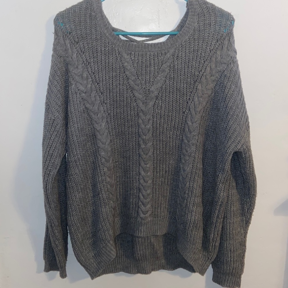 Knitted sweater, gray, Size XXL, Size runs small